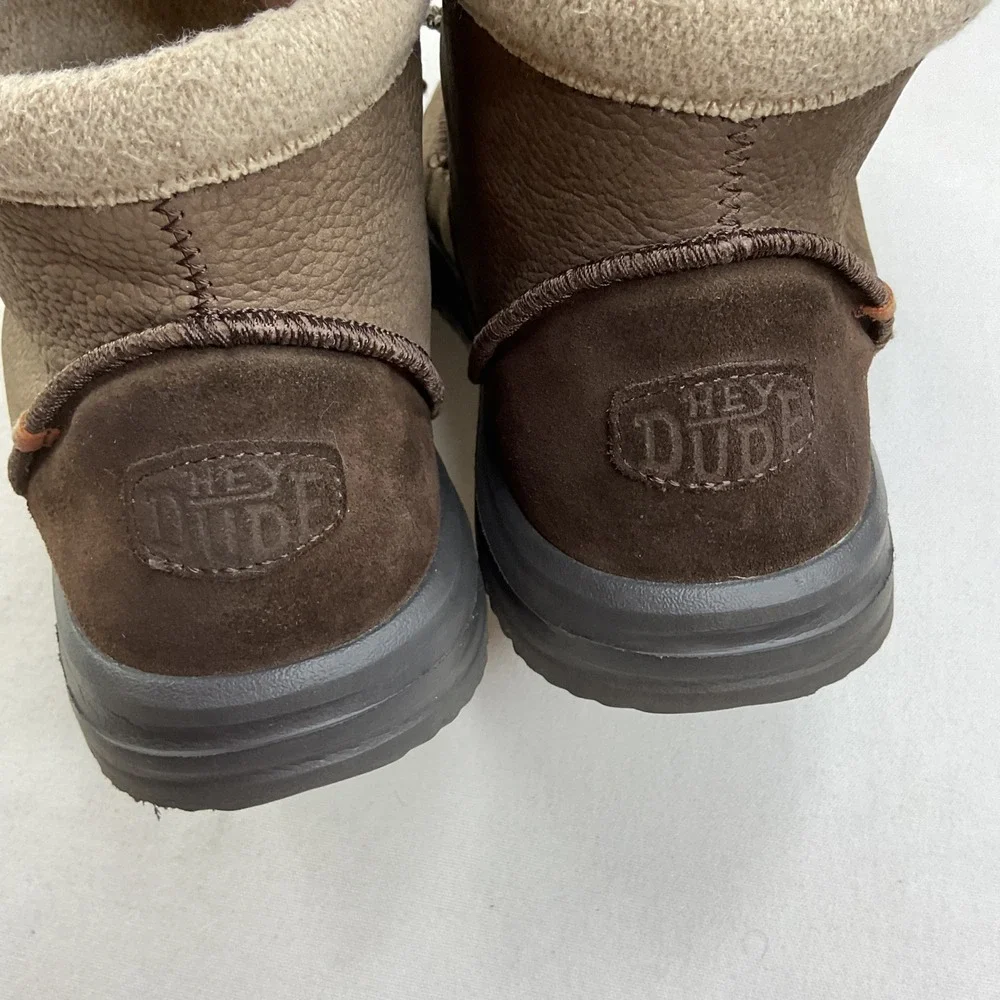 Hey Dude Bradley Boots Leather Brown Mens 13 Ankle Chukka Moc Toe 40189-255